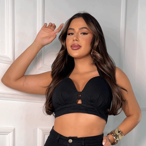 Cropped Jeans Preto Premium