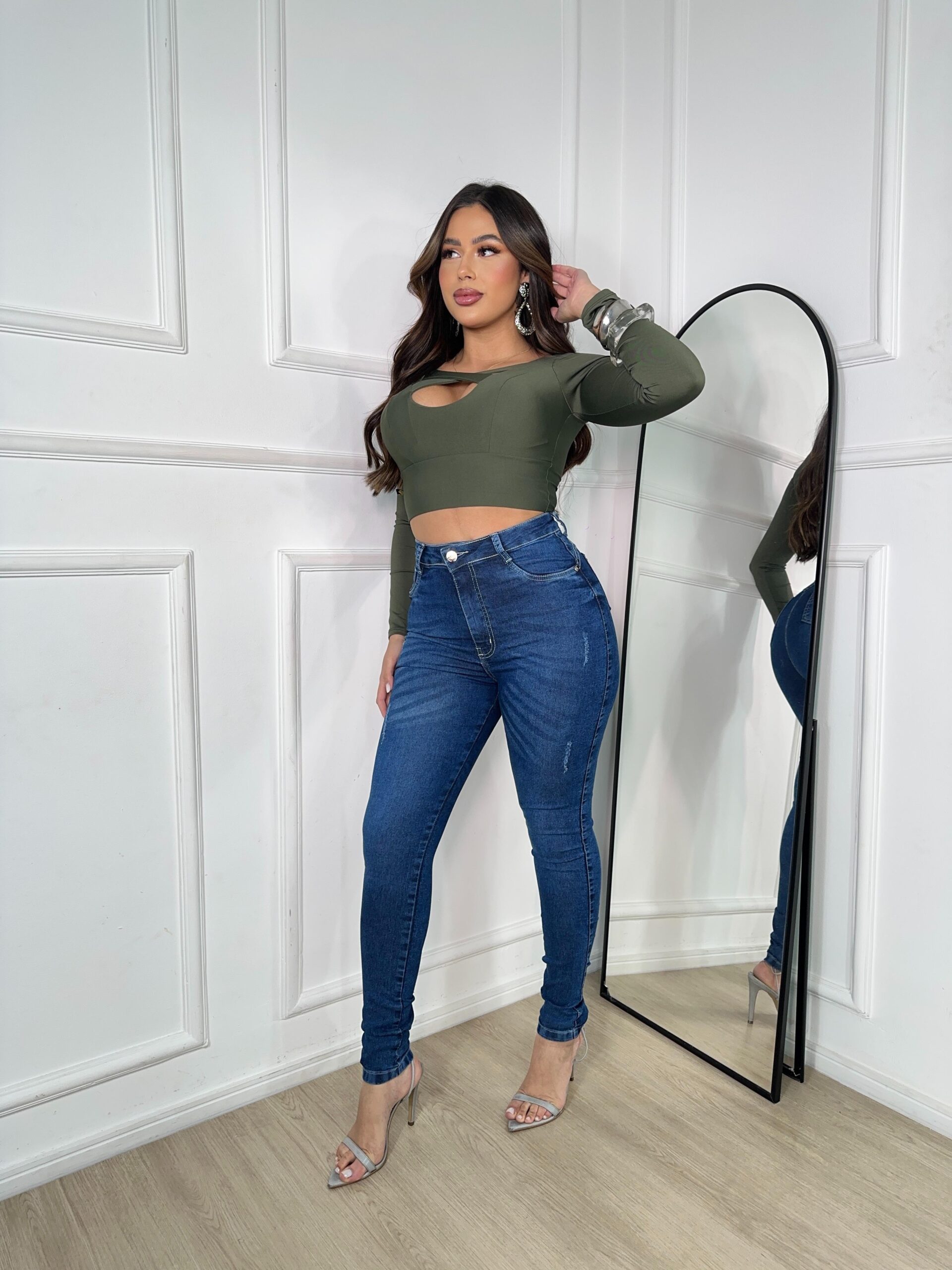 Calça Jeans Cintura Alta Premium Slim - Imagem 3