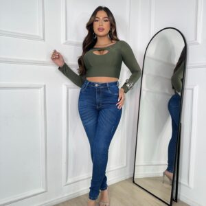 Calça Jeans Cintura Alta Premium Slim