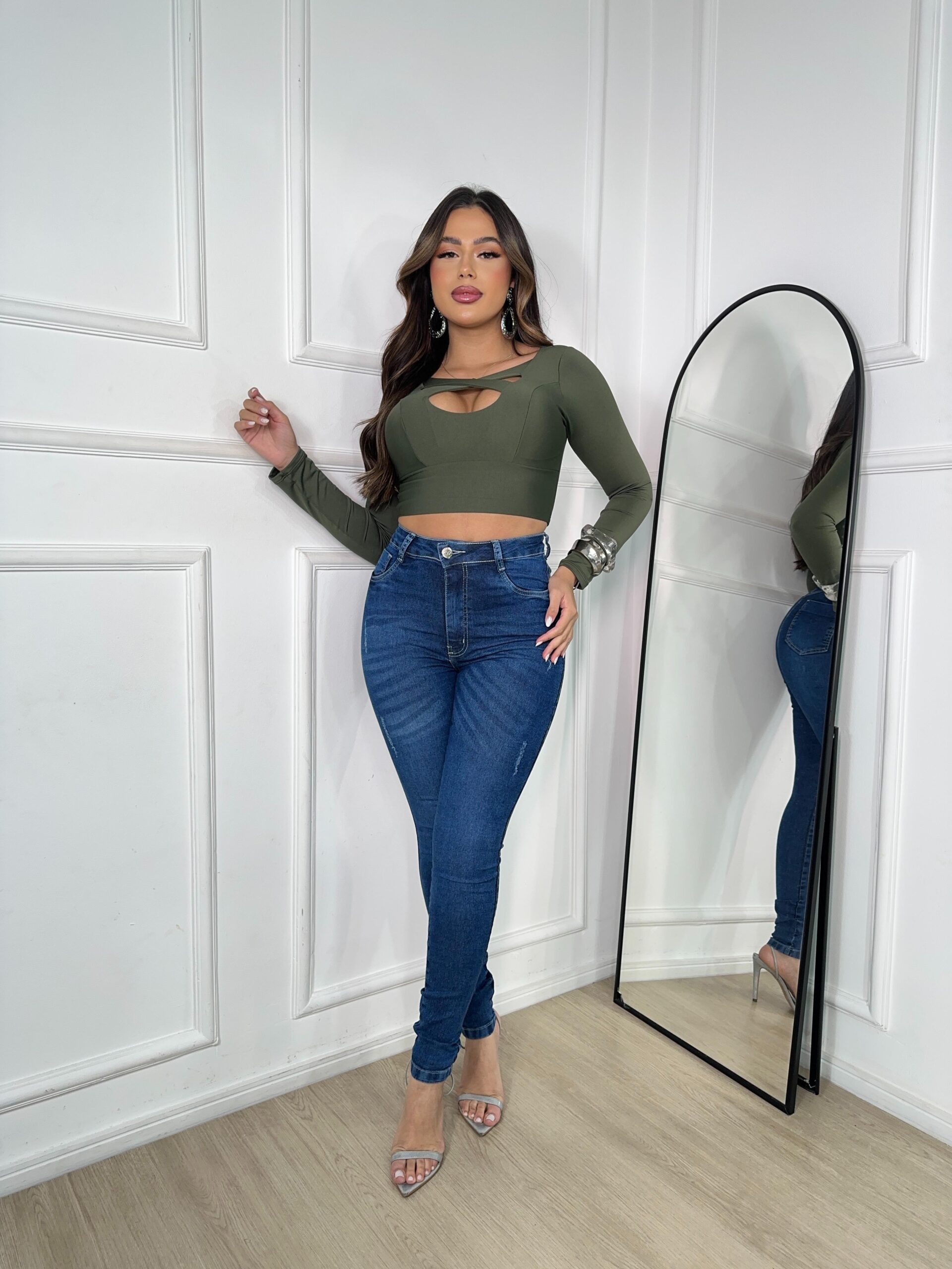 Calça Jeans Cintura Alta Premium Slim