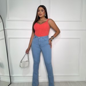 Calça Jeans Flare Cintura Alta Premium Slim e Plus Size
